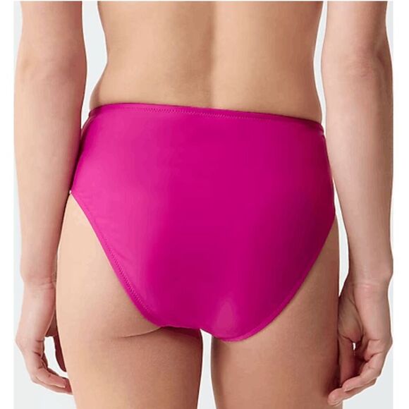 J.Crew High-Rise Full-Coverage Bikini Bottom In Magenta Orchid Size M - Picture 5 of 5